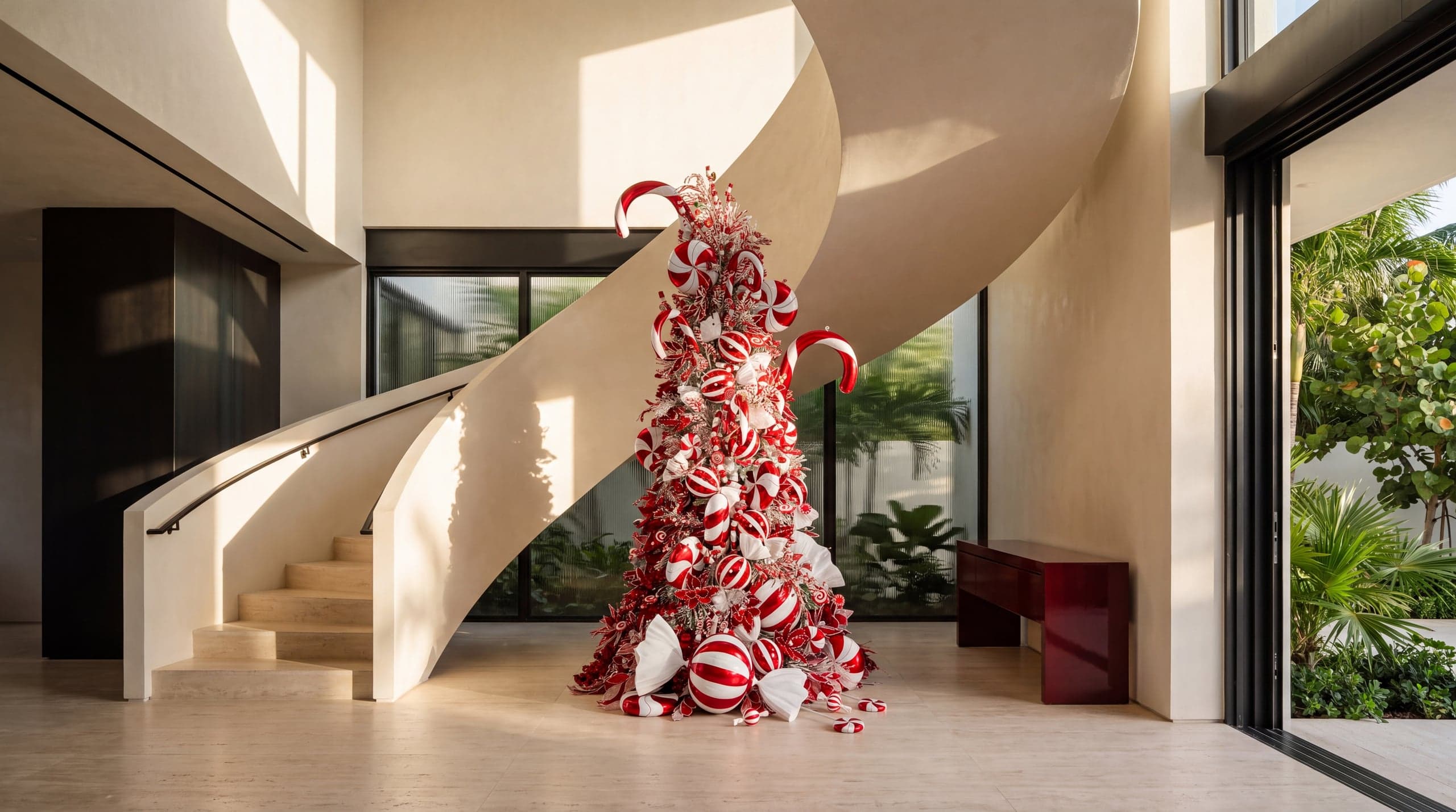 The Candy Cane Tree — installed by the studio